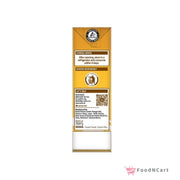 Product packaging with labels and text on a white background