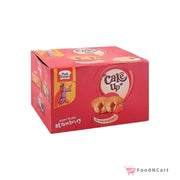 Red box of 'Cake Up' strawberry flavor on a white background