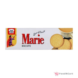 Box of Marie biscuits with a white background