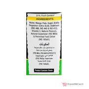Product label with ingredients list on a white background