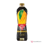 Nestle Fruita Vitals Royal Mangoes Gold bottle on a white background